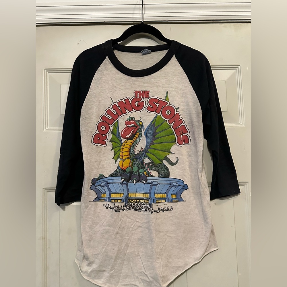 Vintage 1981 The Rolling Stones Tour Baseball Raglan 3/4 Tee Medium